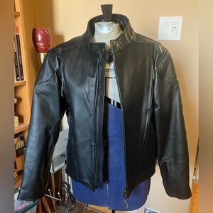 Vintage Black Leather Motorcycle Jacket Women’s Small